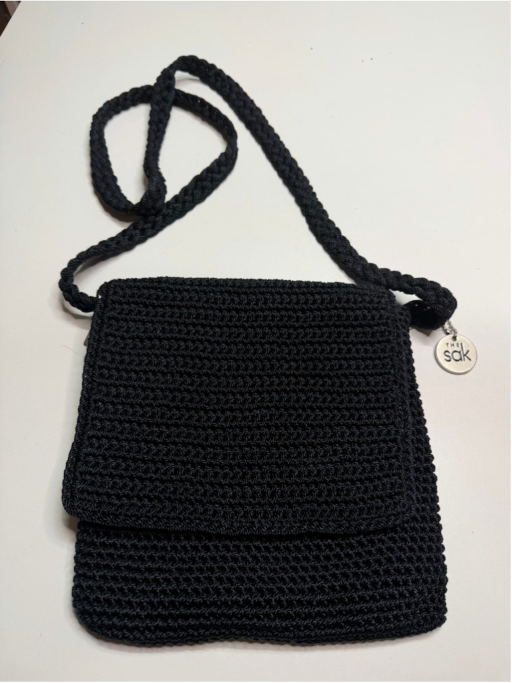 Women's The Sak Black Crocheted Crossbody Bag One Size